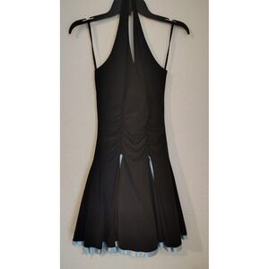 Vintage Y2K Taboo Black Light Blue Poufy Skirt Halter Dress Size S